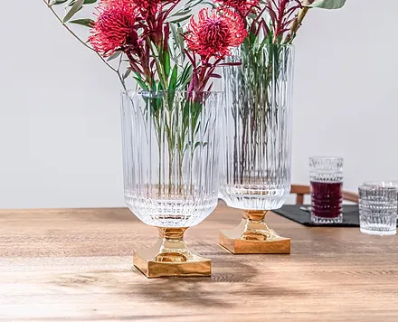 Nachtmann - Minerva Vase - Gold Footed, 32cm, 12.4in (Single Pack)