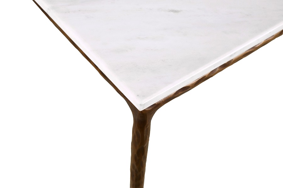Console 'PATRAS' GOLD FRAME+WHITE MARBLE 180x30x75h