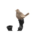 Rezza Black metal candleholder with gold bird on tree 20.0 x 8.5 x 32.5 cm  