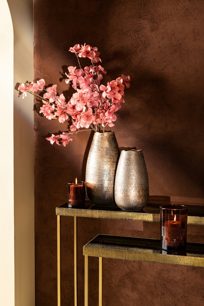 Thari Gold alu side table with glass top SV2 107.0 x 26.0 x 79.0 cm