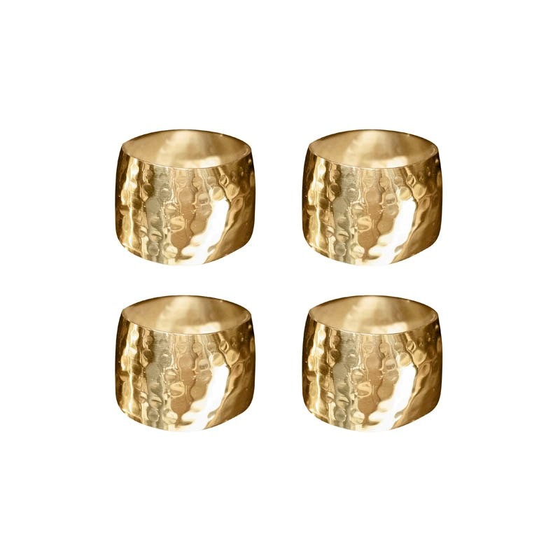 Napkin ring SET/4 hammered BR/GOLD 5x5x4