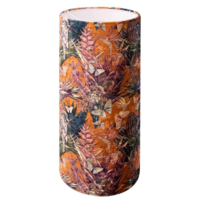 Hanging shade cylinder kolibri terra w/fringe 25x25x50