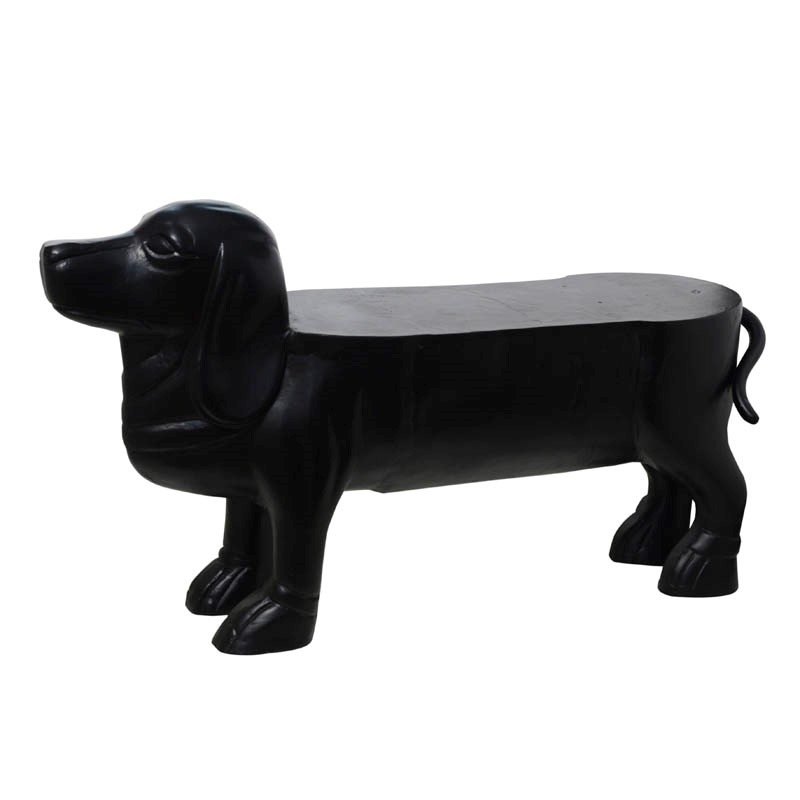 Side table dog ALU RAW/MATT BLACK 120x36x65