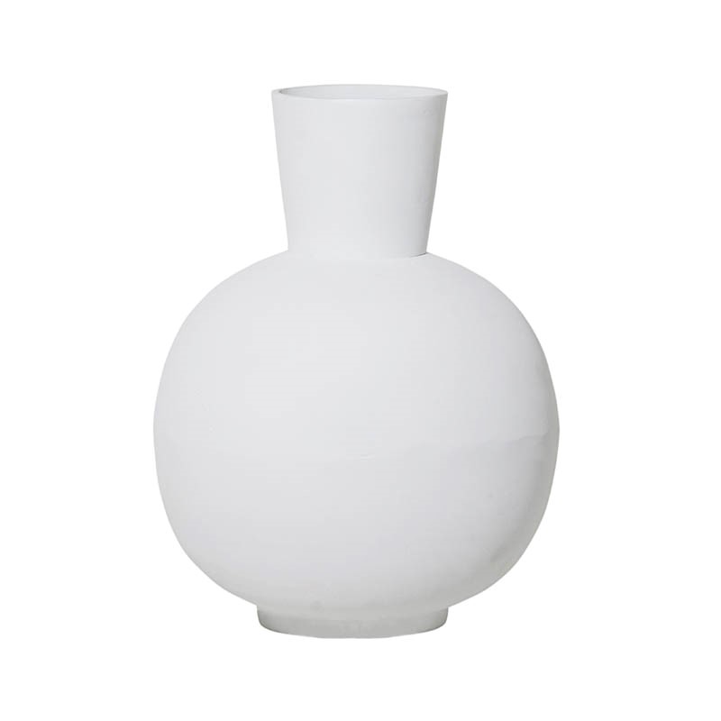 Vase round ALU/MATT WHITE 30x30x40