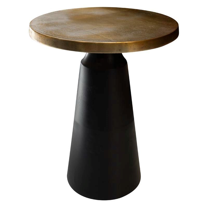 Side table ALU RAW/ANT.GOLD/MATT BLACK 40x40x53