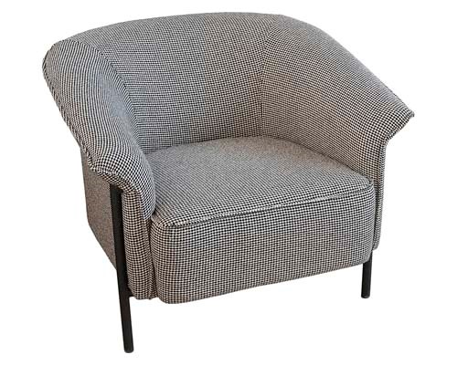 [107-19-080-PIED DE POULE] Armchair Penny pied de poule 84x82x72