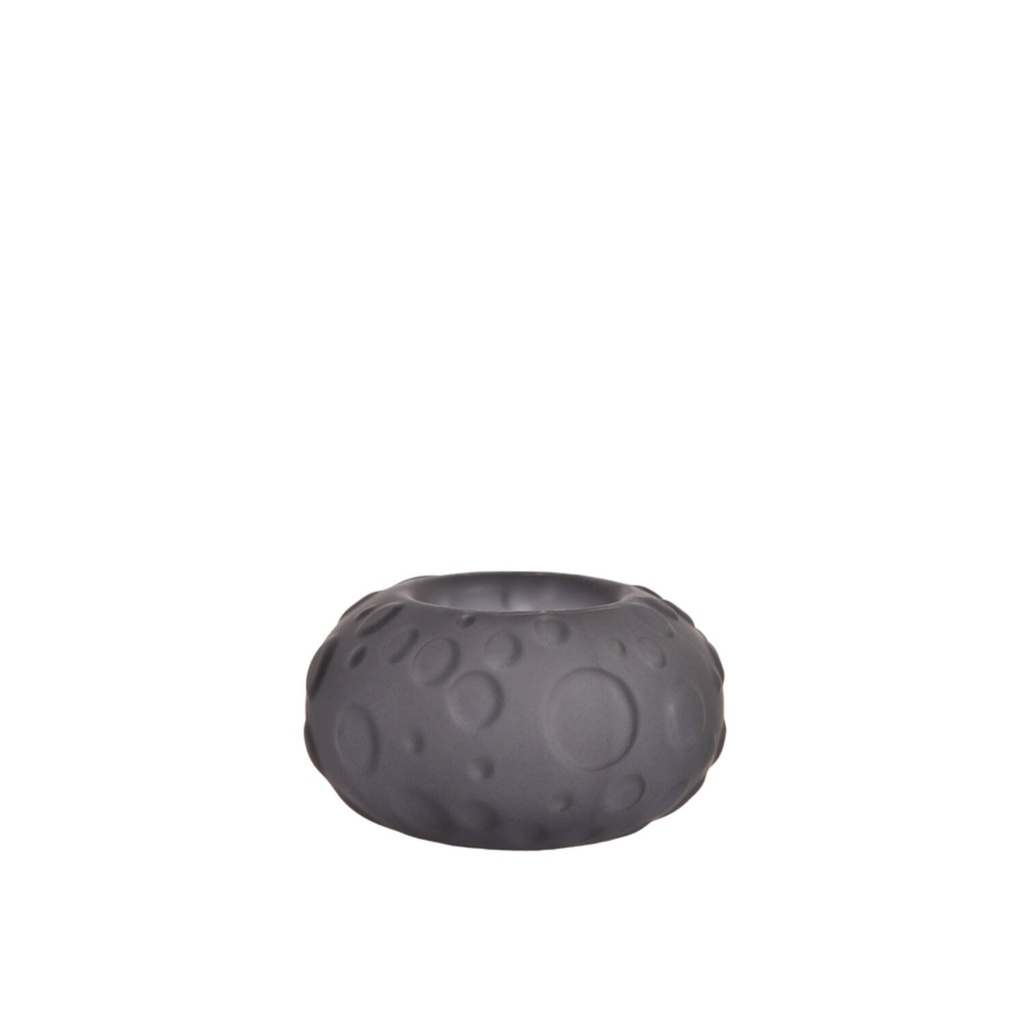Tealight Ø10x6 cm FINLEY glass matt grey