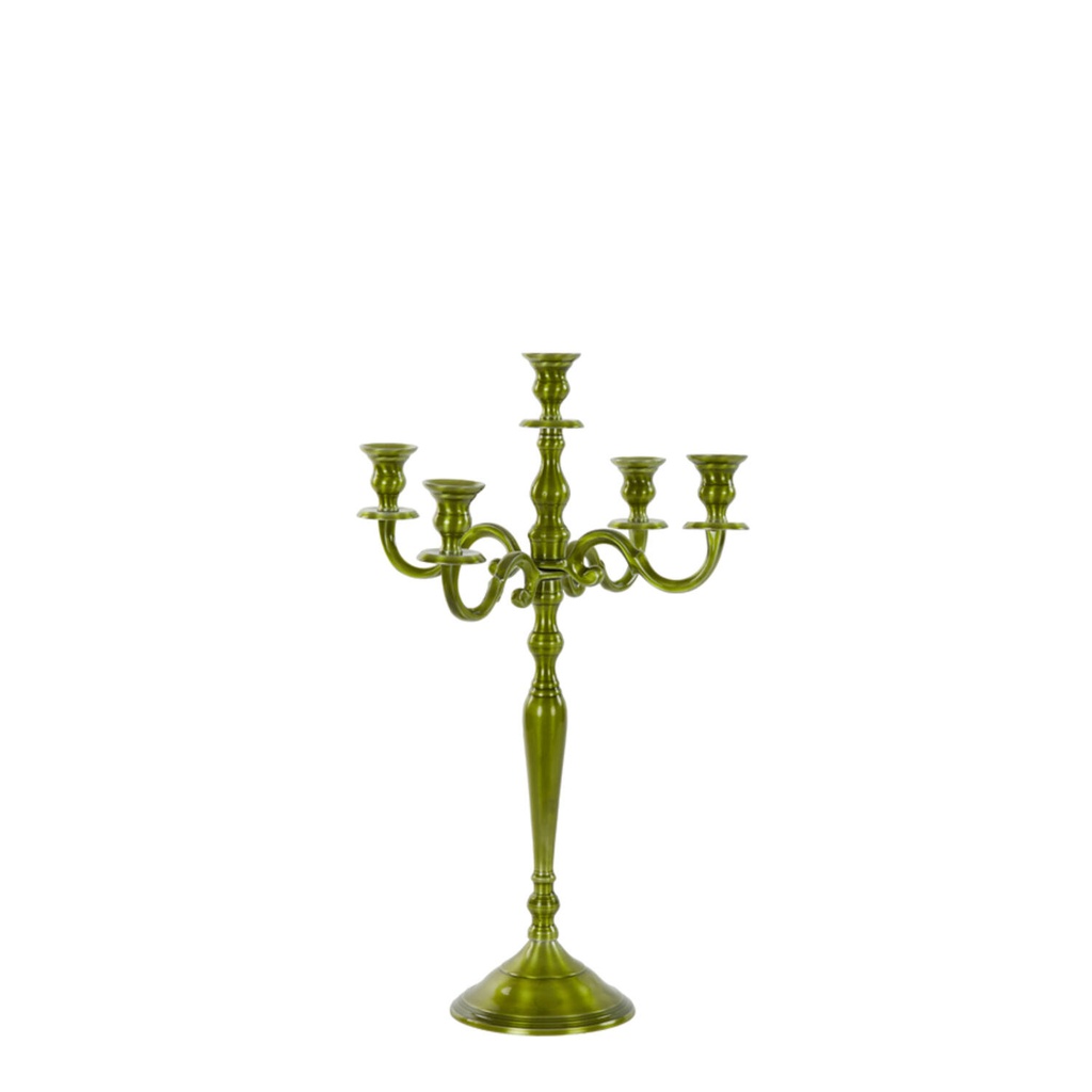 Candle holder 5L Ø44x61 cm ELLIOT metallic olive green