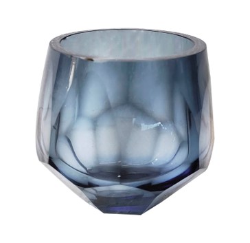 Votive glass blue 10x10x9