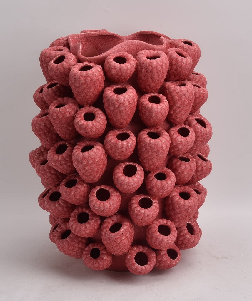 PINK MATT CERAMIC VASE 'RASPBERRY' D36x45h