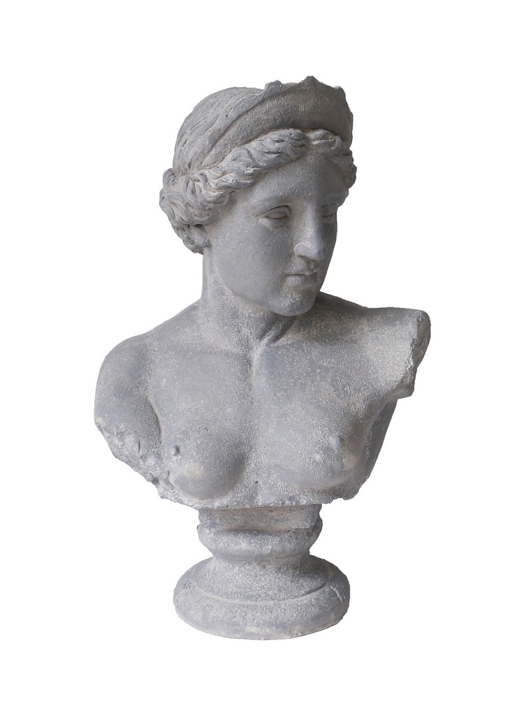 GREY RESIN ARTEMIS BUST 44x26x70h