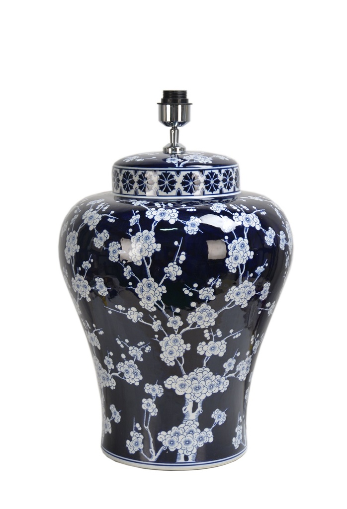 LAMP 'CHERRY BLOSSOM' WHITE/BLUE CERAMIC 48