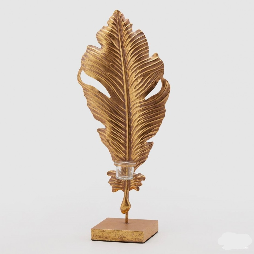 [601918,010] CANDLE HOLDER FOGLIA BANANO H64X27X15