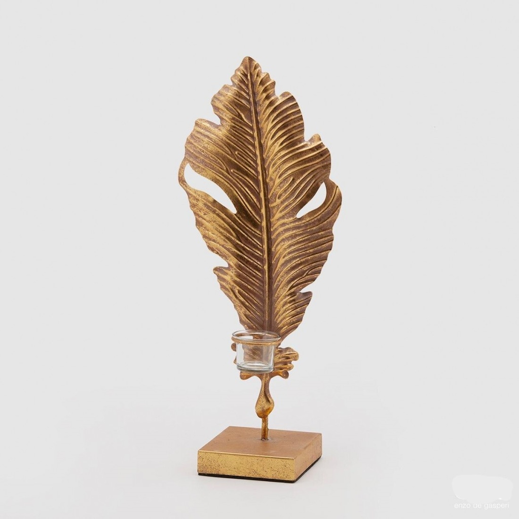 CANDLE HOLDER FOGLIA BANANO H53X21X13 