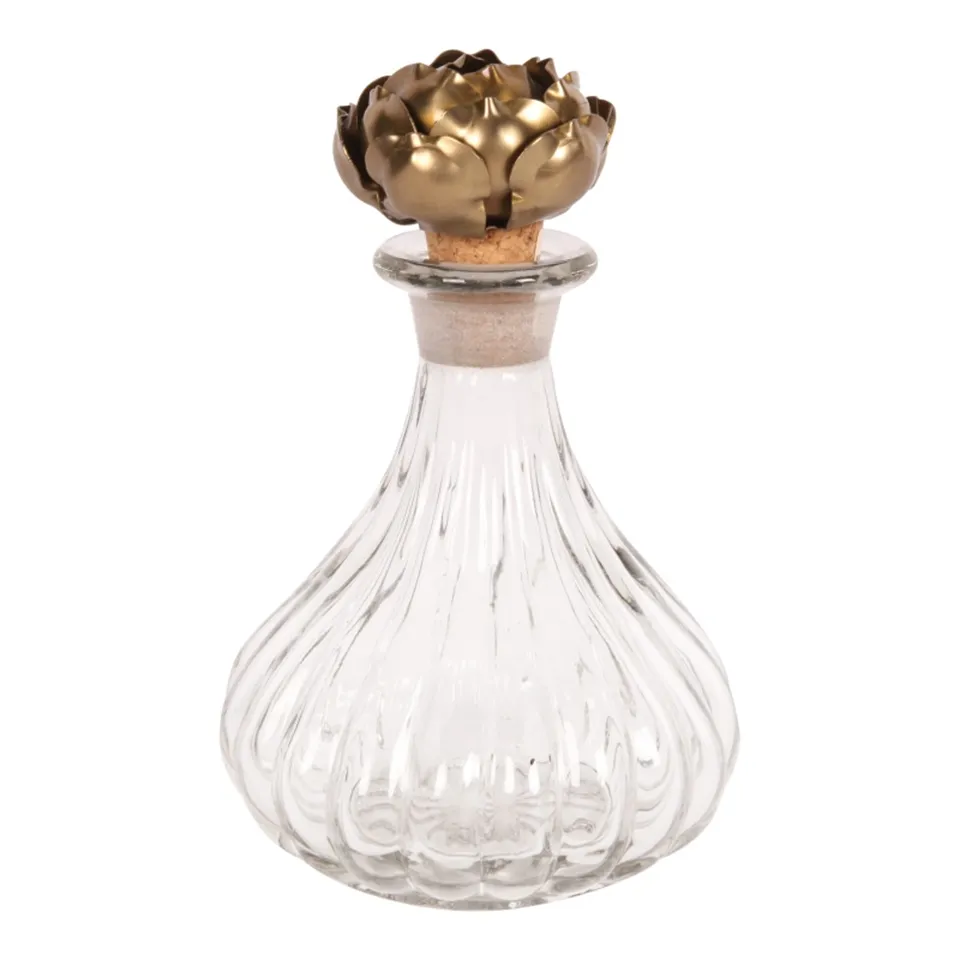 Deco bottle with rose stopper18 cm