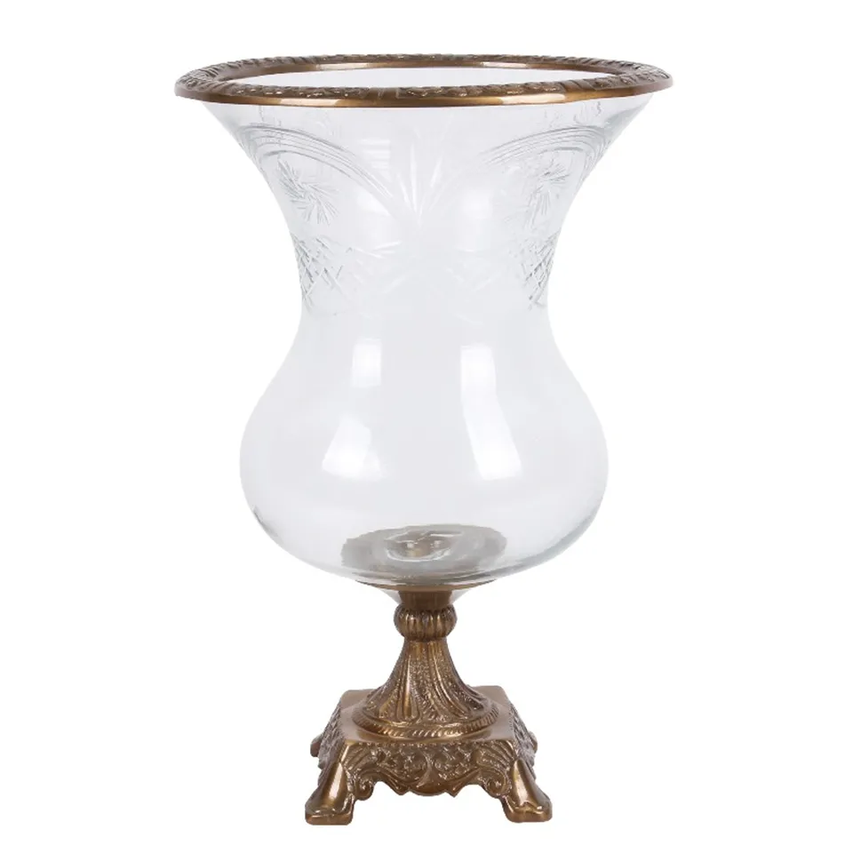 Vase glass/allu 38 cm 