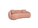 CURVED 3 SEATER 'ROMA' TERRACOTTA BOUCLÉ FH FABRIC 240x126x75h