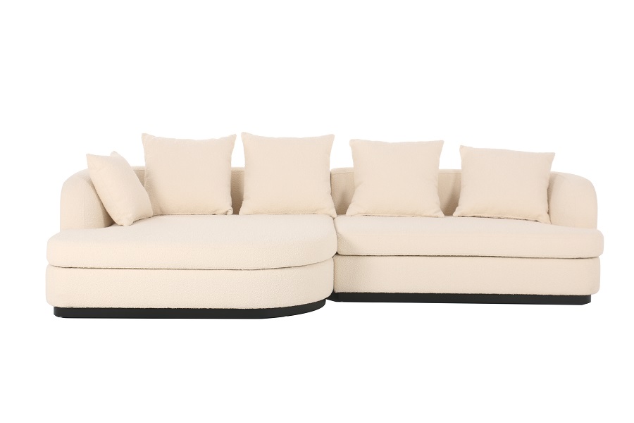 3 SEATER (RIGHT) 'LUGANO' CREAM BOUCLÉ 310x100/150x69h