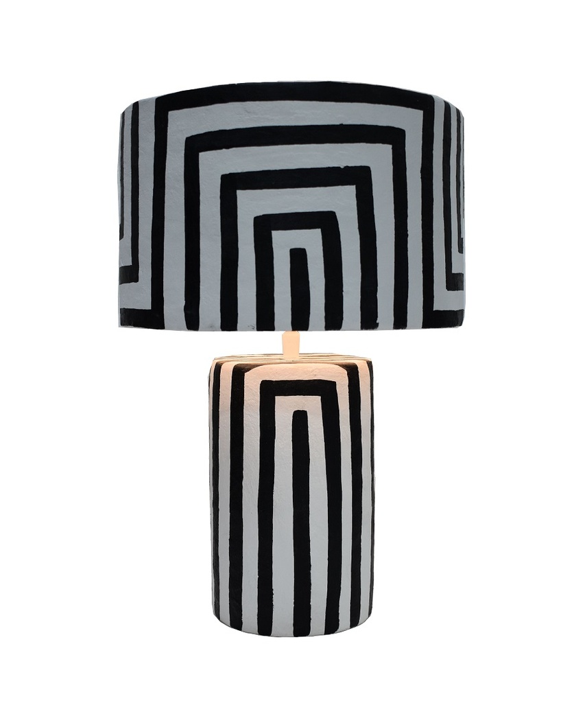 WHITE/BLACK ECOMIX LAMP+SHADE 'MAZE' D14,5x44,5h