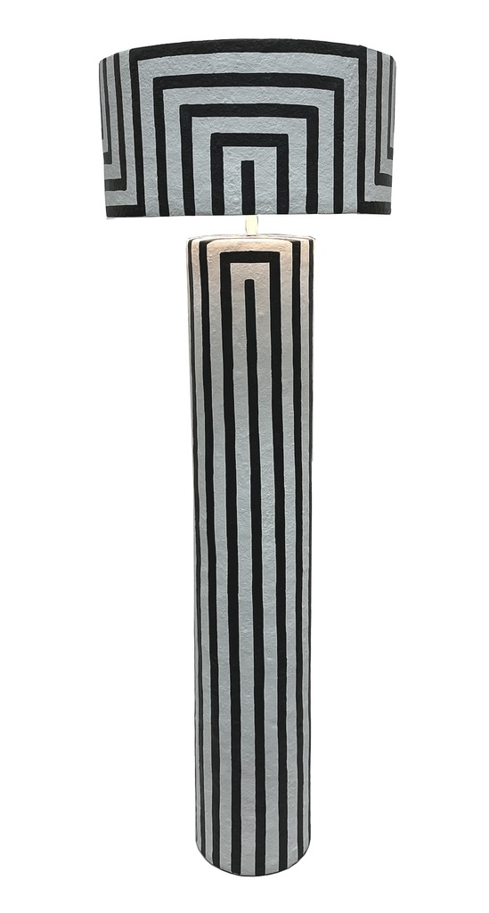 WHITE/BLACK ECOMIX FLOOR LAMP+SHADE 'MAZE' D23x153,5h