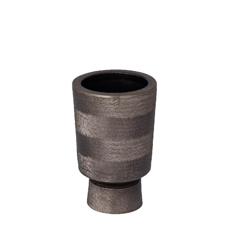Erga Black alu sheet zigzag pot round S 19.5 x 19.5 x 30.0 cm 