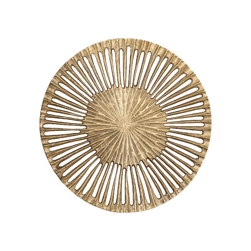 Marjun Gold casted alu wall panel open round S 60.0 x 60.0 x 1.0 cm