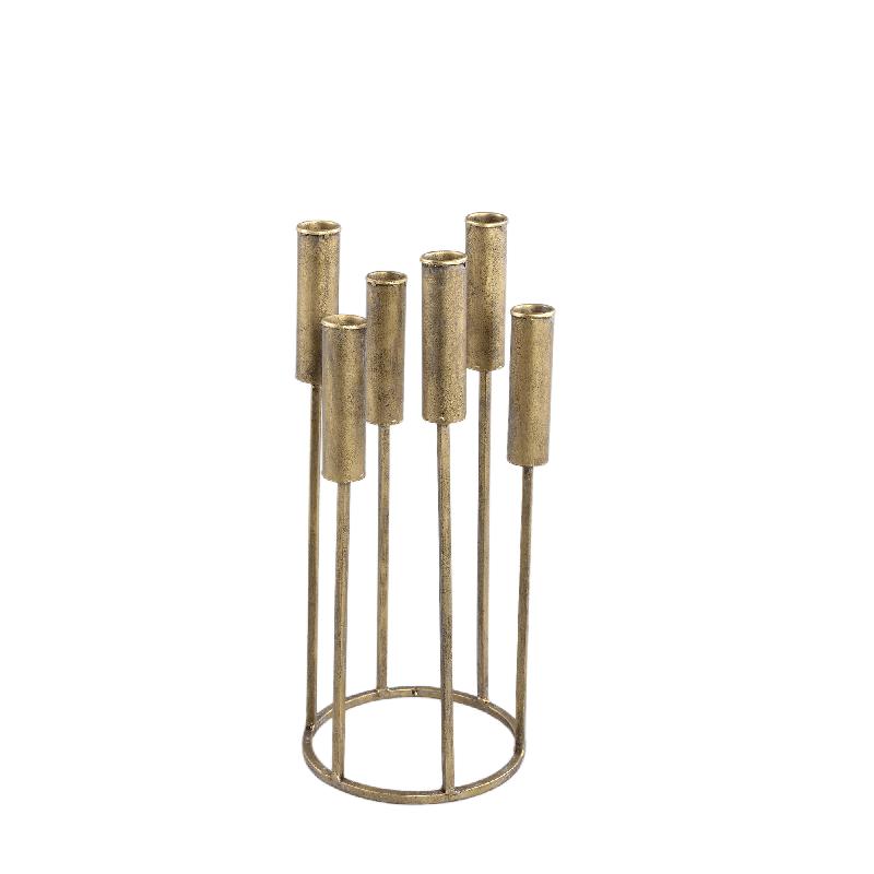 Baddu Gold metal multiple candleholder straight up 17.5 x 16.0 x 37.0 cm