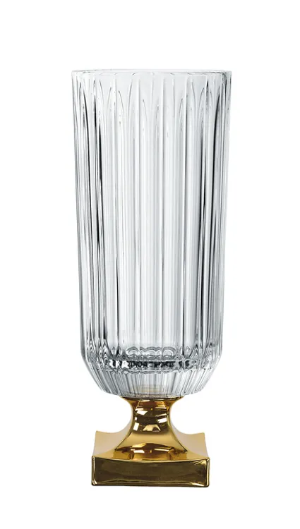 [104163] Nachtmann - Minerva Vase - Gold Footed, 40cm, 15.9in (Single Pack)