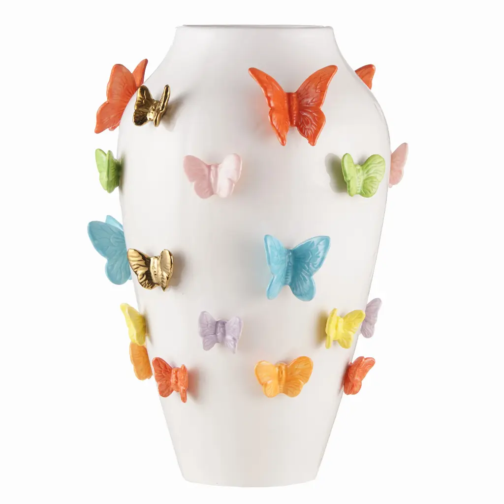 Vase Papillons ceramic Ø26x39 cm