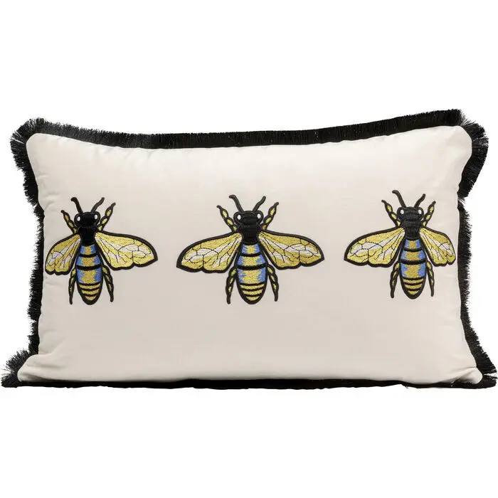 [56819] Cushion Bees White 50x30cm 
