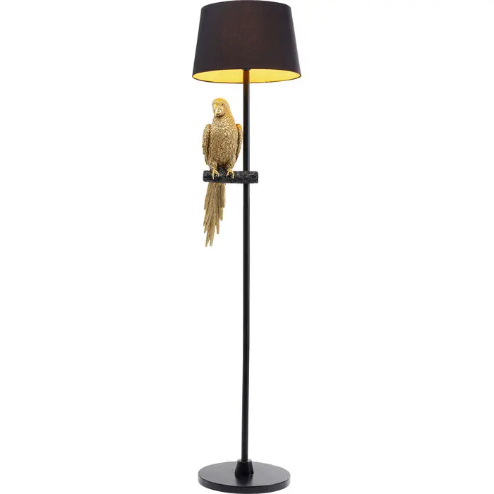 [53445] Floor Lamp Animal Parrot Gold 176cm