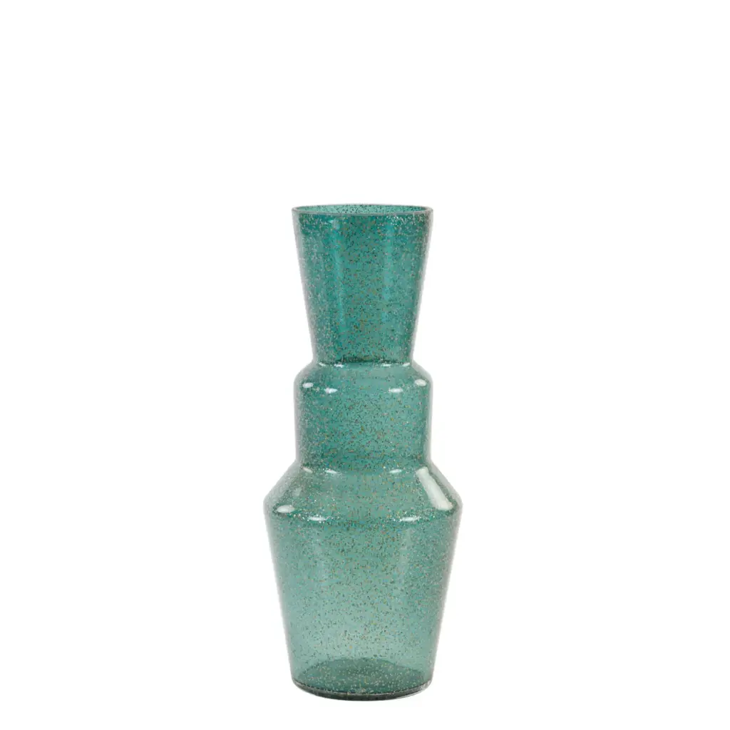 Vase Ø20x44,5 cm TROSMU glass dark green-gold