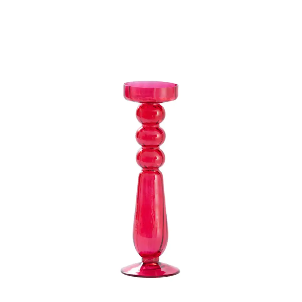 Candle holder Ø9x30 cm FORMOSO glass dark pink