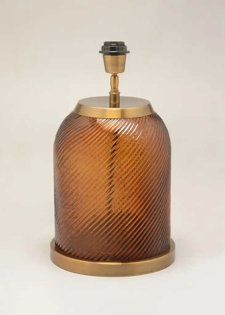 LAMP 'MALTA' AMBER GLASS D24x40h