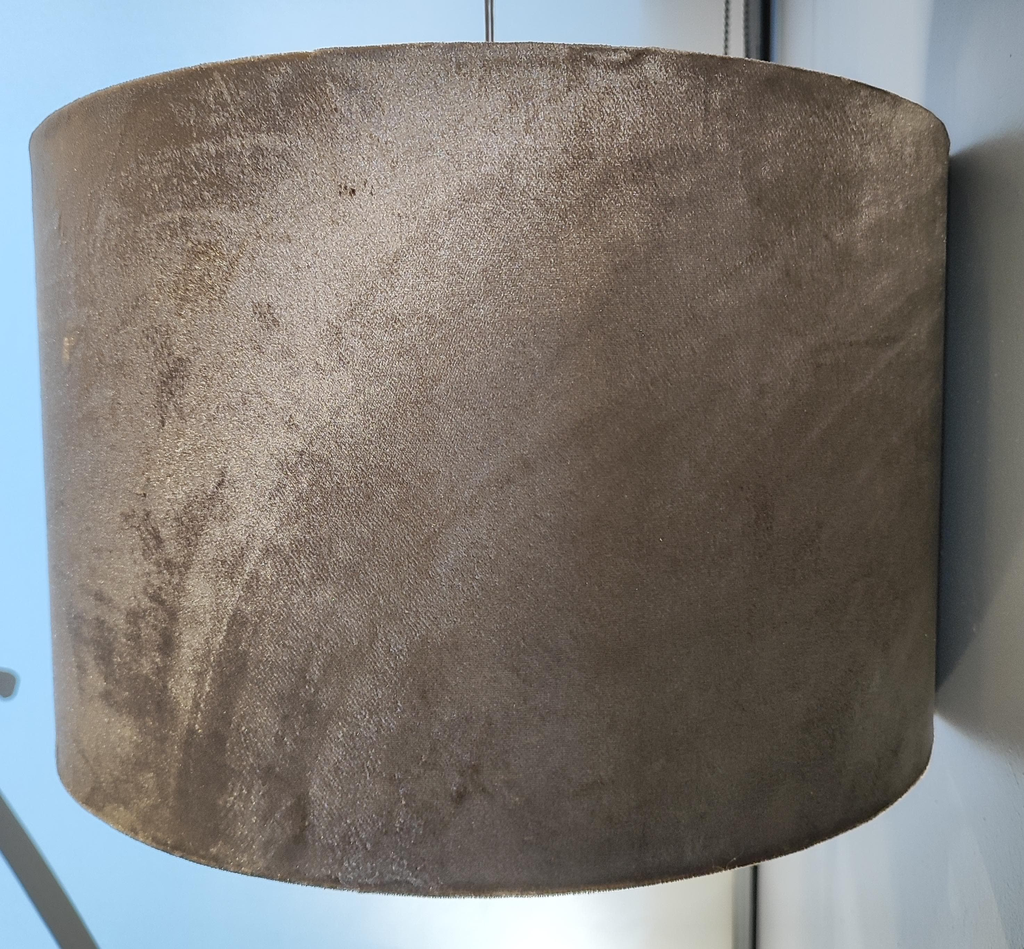 Shade drum Taupe velvet 40x40x25 cm