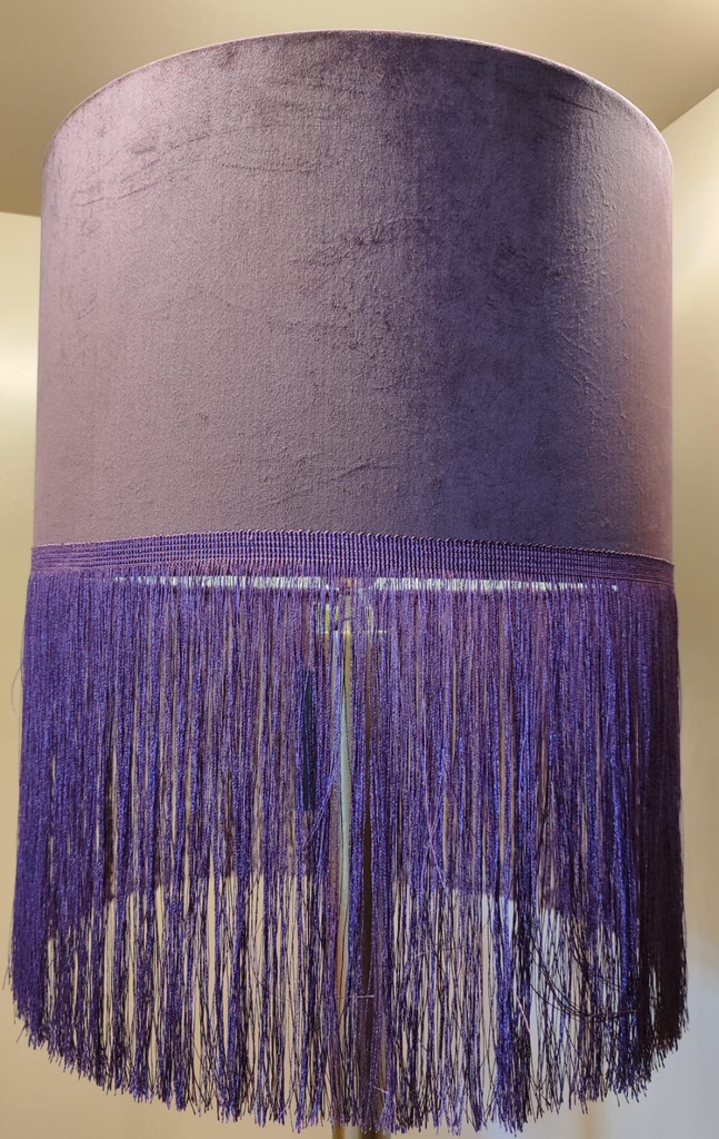 Drum shade purple velvet 40x40x25cm