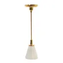 Candle stick Ø8,5x33 cm JOLIAN marble white+shiny gold