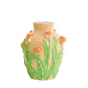 Vase deco Ø26x31 cm TULIP ceramics light orange-green