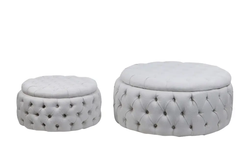 STANLEY SET 2 TABLES 100x100x45 75x75x30 CM White