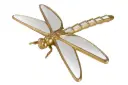 GOLDEN RESIN MIRRO DRAGONFLY 32x25x4 CM