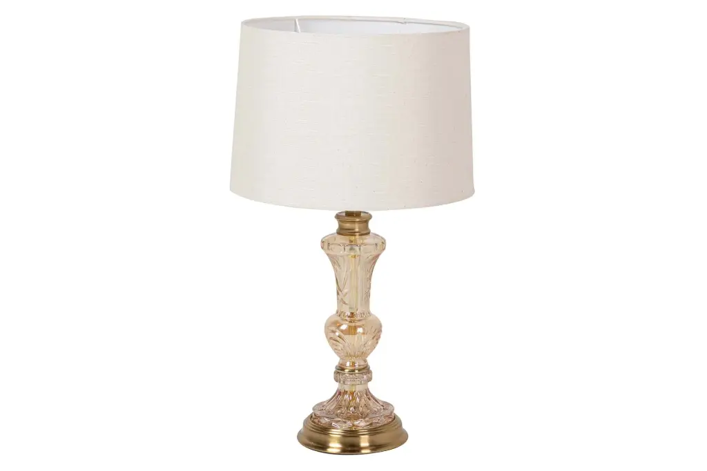 [368091] GLASS METAL TABLE LAMP 31x31x52 CM