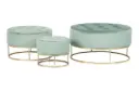 VELVET SET 3 STOOLS 80x80x44 60x60x39 40x40x34CM