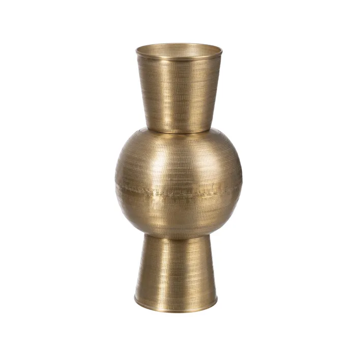 VASE OLD- GOLD METAL DECORATION 20,30 X 20,30 X 41,90 CM