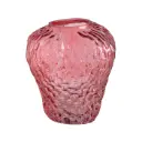 VASE STRAWBERRY RED GLASS. DECORATION 20 X 20 X 21 CM