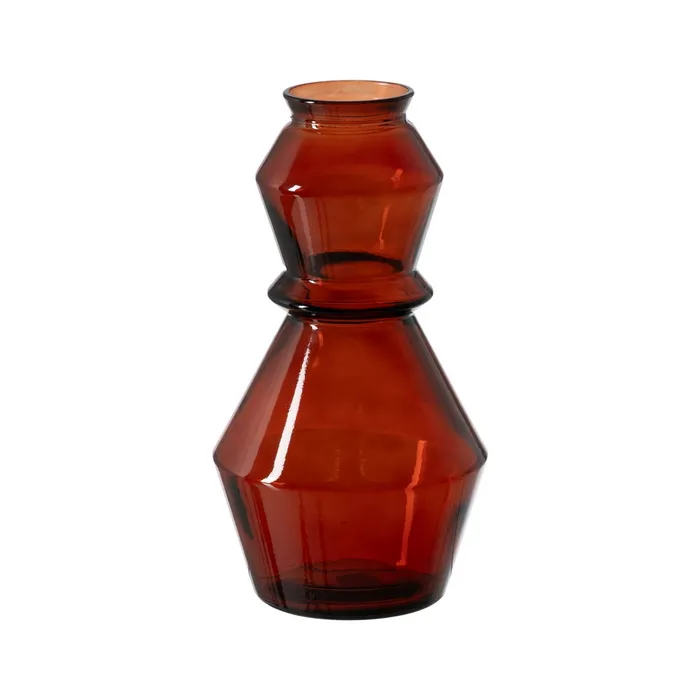 [614494] VASE TILE RECYCLED GLASS WE CARE 16 X 16 X 30 CM