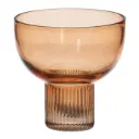 VASE BROWN GLASS. DECORATION 15 X 15 X 15 CM