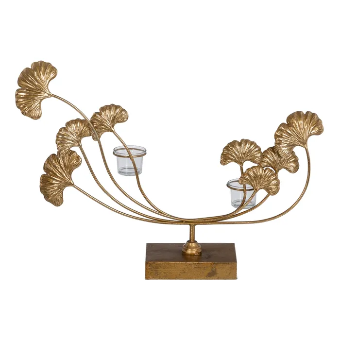 FIGURE CANDEL HOLDER OLD- GOLD 55 X 11 X 43 CM