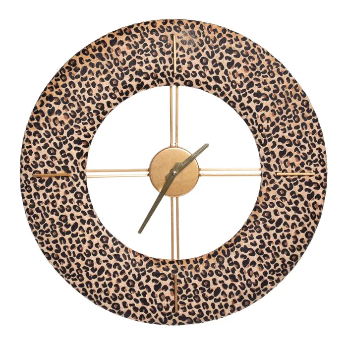 CLOCK LEOPARDO FABRIC-METAL DECORATION 48 X 3,50 X 48 CM