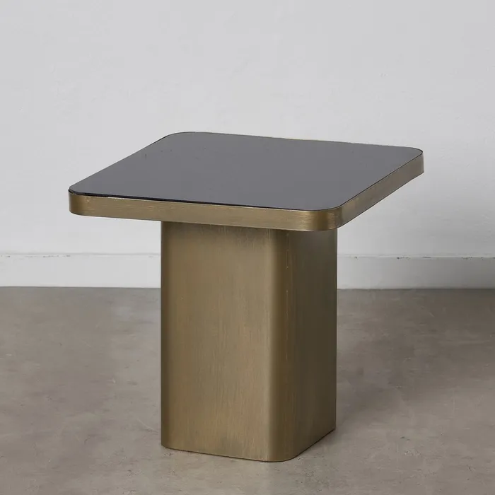 LITTLE TABLE GOLD-BLACK METAL / GLASS 50,50 X 50,50 X 51 CM