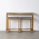S/3 CONSOLE GOLD-SILVER METAL ENTRY: 109 X 38,10 X 78,70 CM